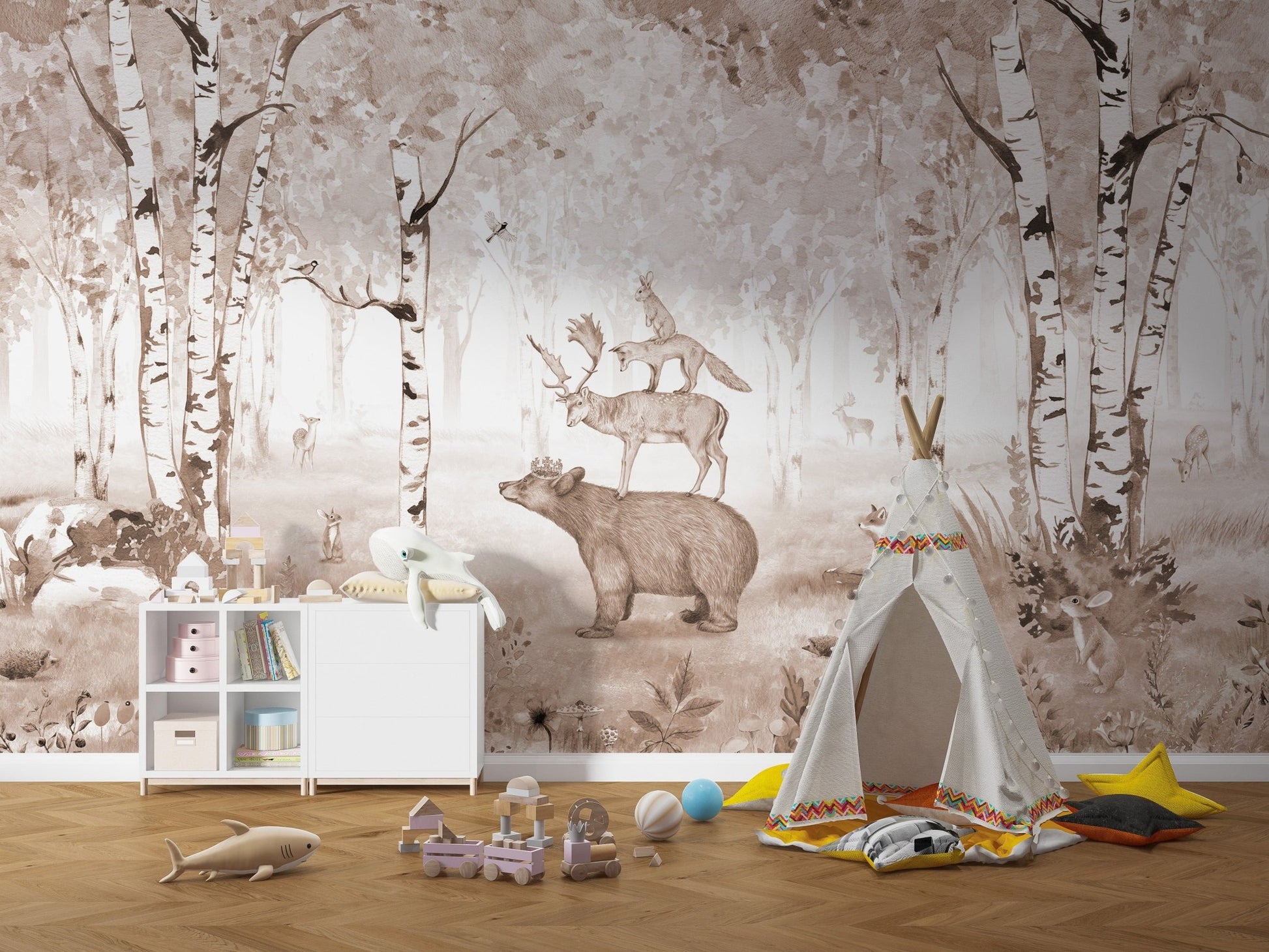 Majestic Bear Deer Wall Mural - Wallanza