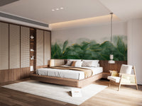 Marble texture lush green wall mural for modern bedroom interiors