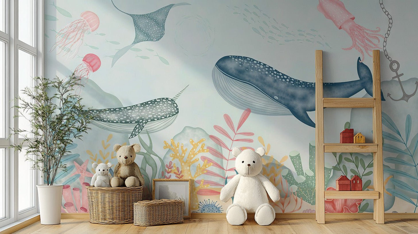 Marine Life Wallpaper Mural - Wallanza