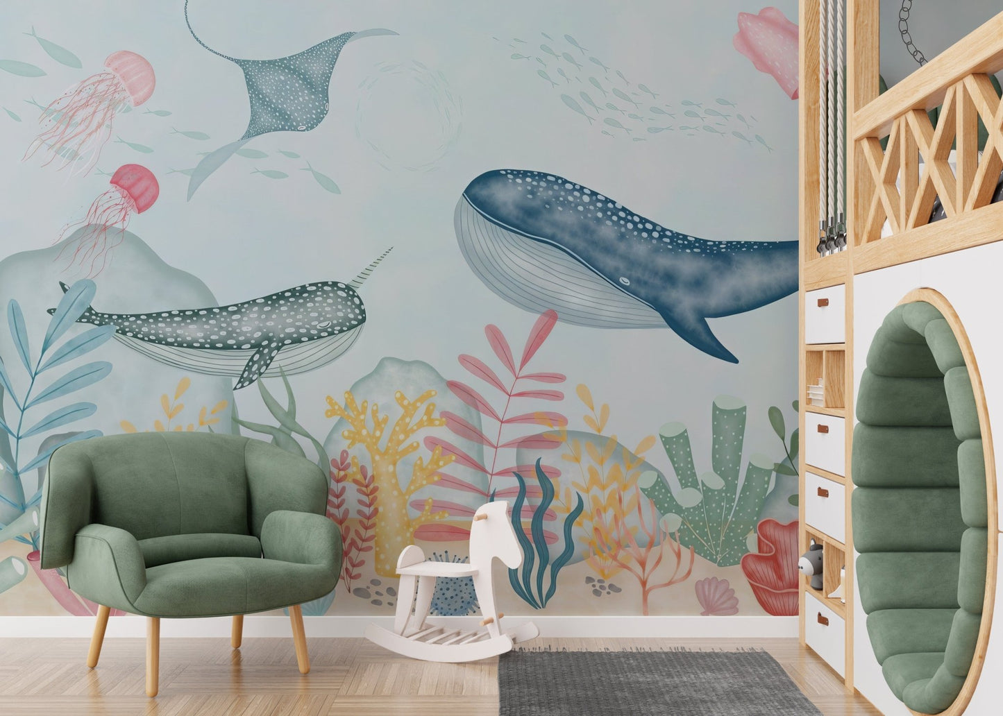Marine Life Wallpaper Mural - Wallanza