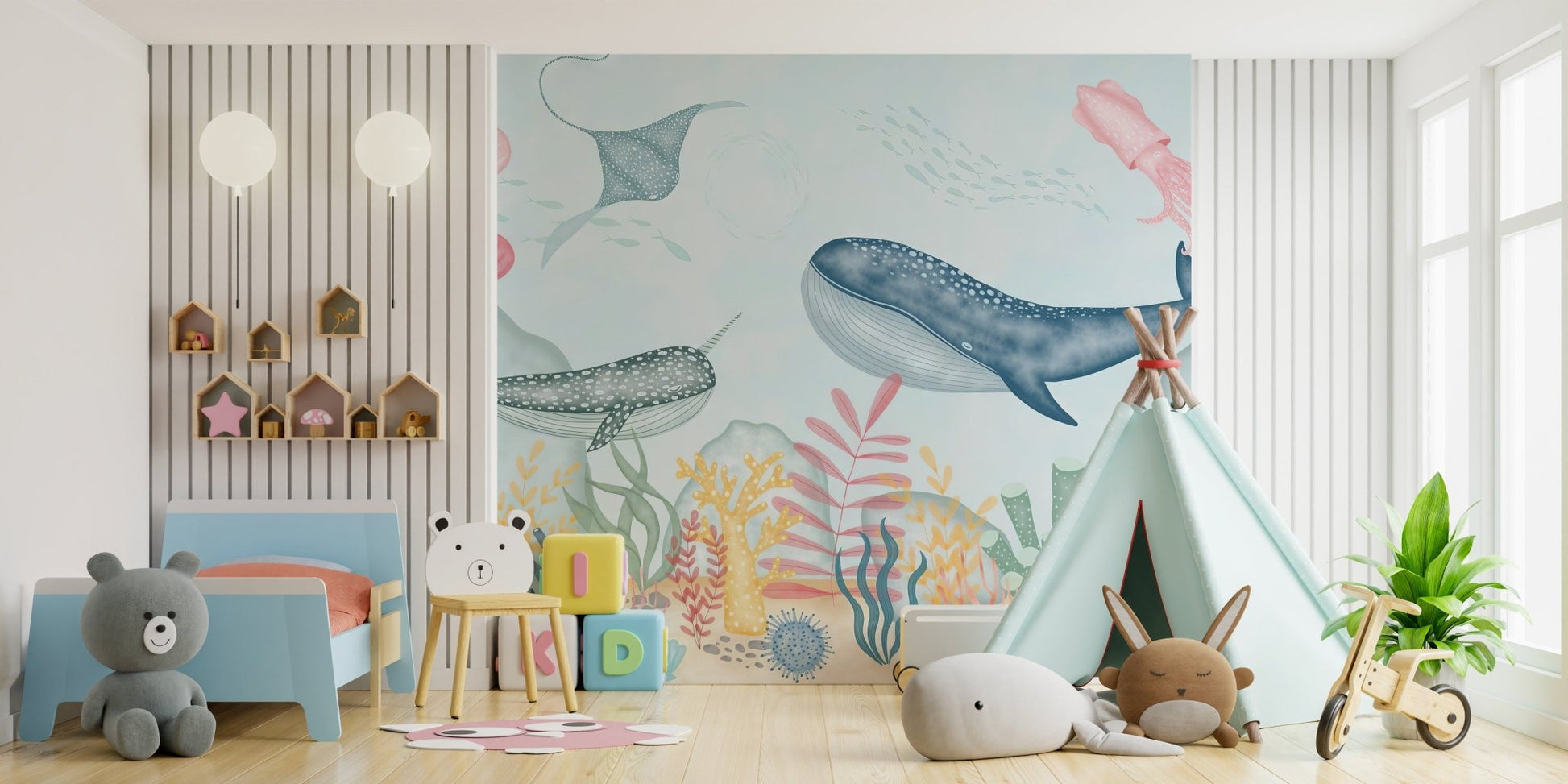 Marine Life Wallpaper Mural - Wallanza