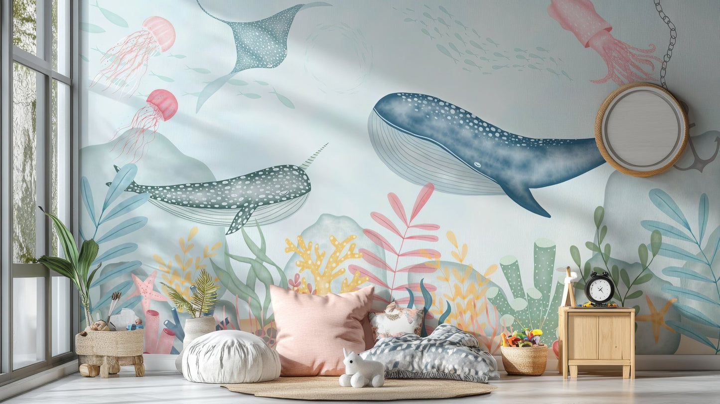 Marine Life Wallpaper Mural - Wallanza