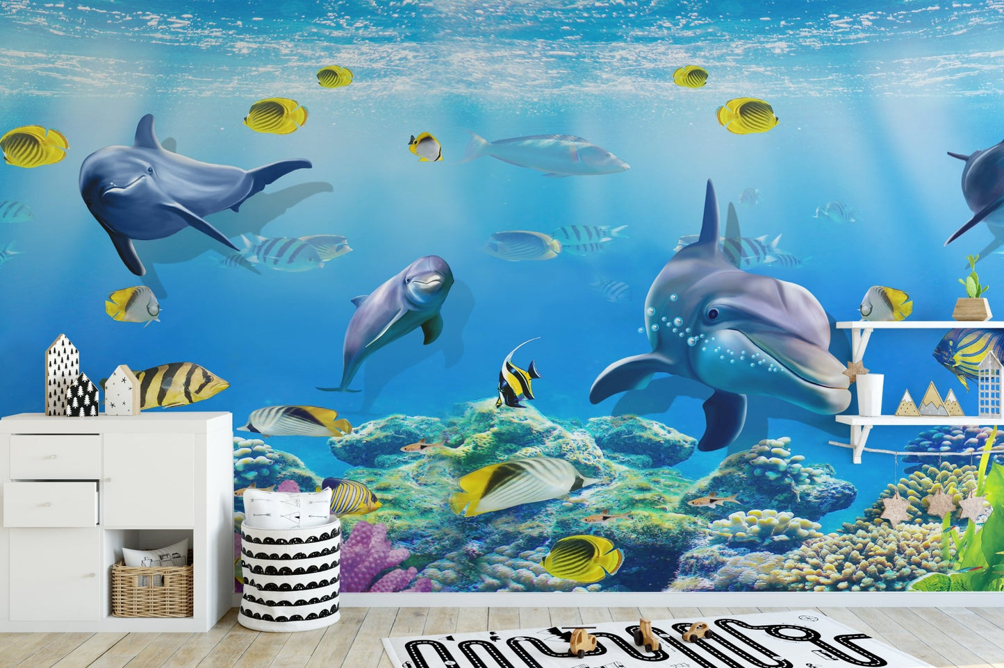 Underwater Dolphin Marine Magic Wall Mural Design