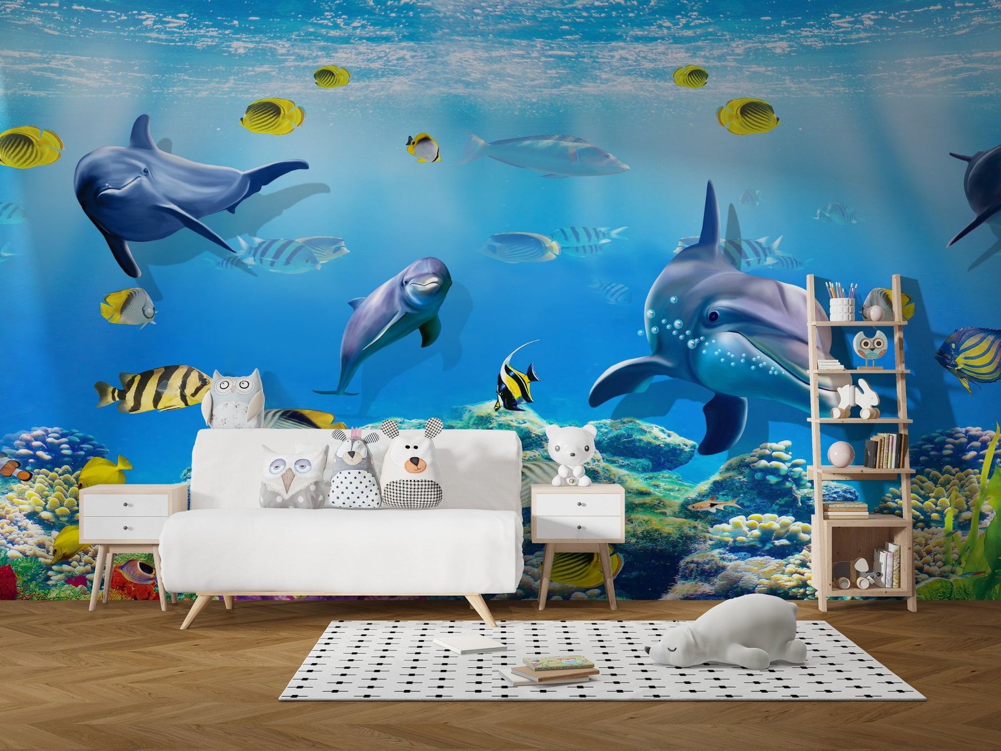 Underwater Dolphin Marine Magic Wallcovering Mural