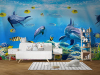 Underwater Dolphin Marine Magic Wallcovering Mural