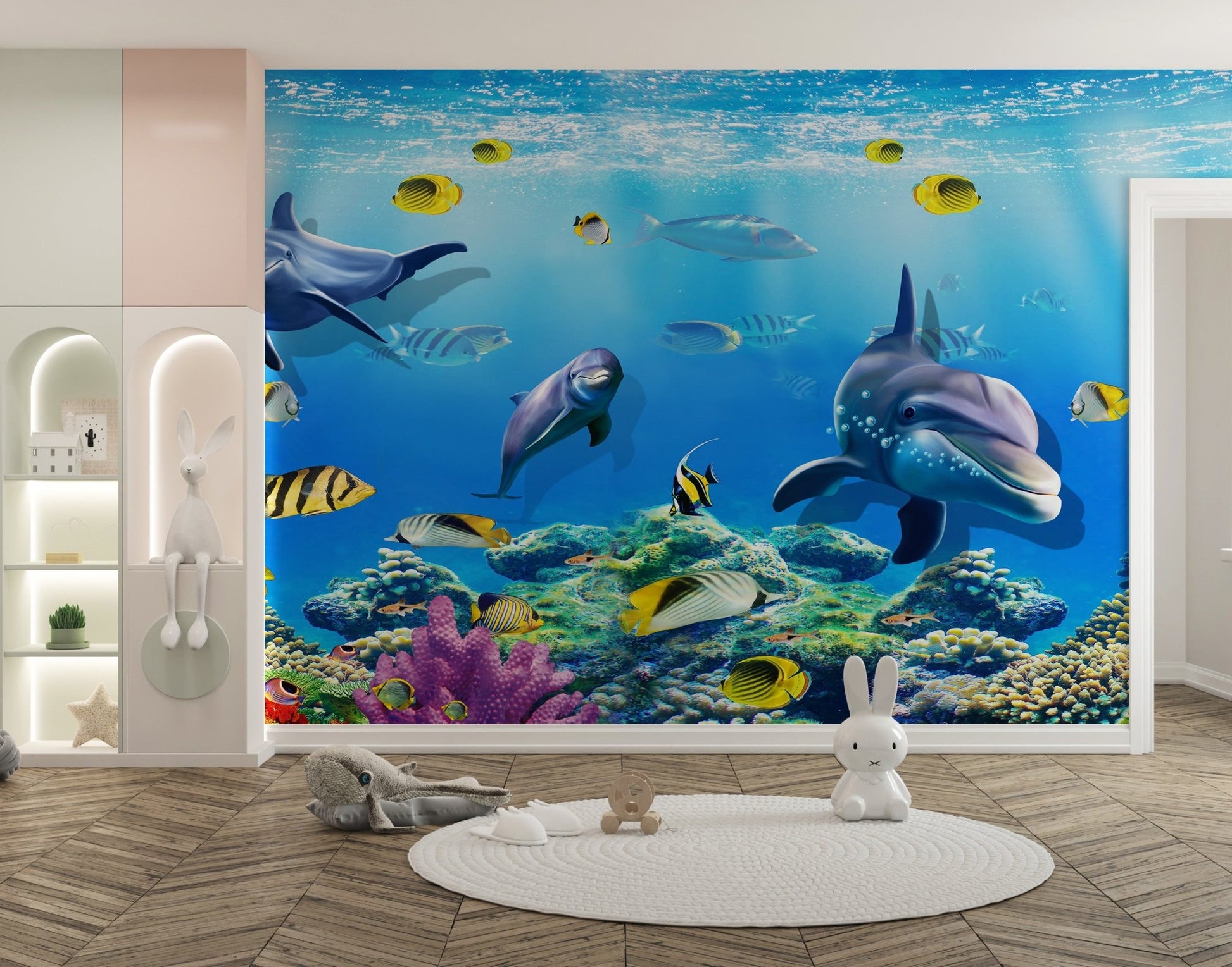 Marine Magic Wallpaper Mural with Dolphins