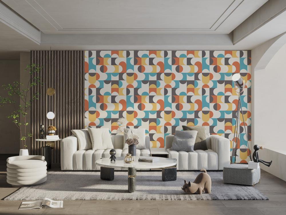 Mid - Century Retro Pattern Wallpaper - Wallanza