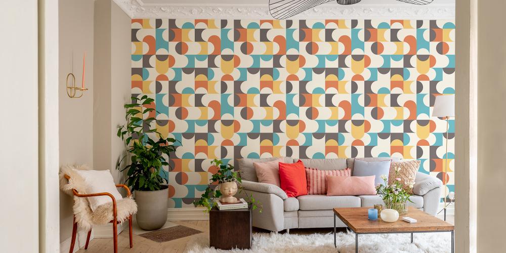 Mid - Century Retro Pattern Wallpaper - Wallanza