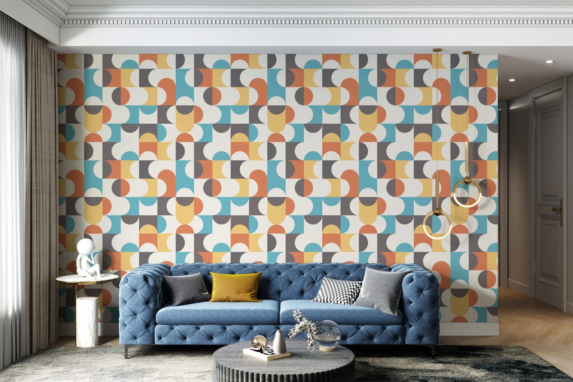 Mid - Century Retro Pattern Wallpaper - Wallanza