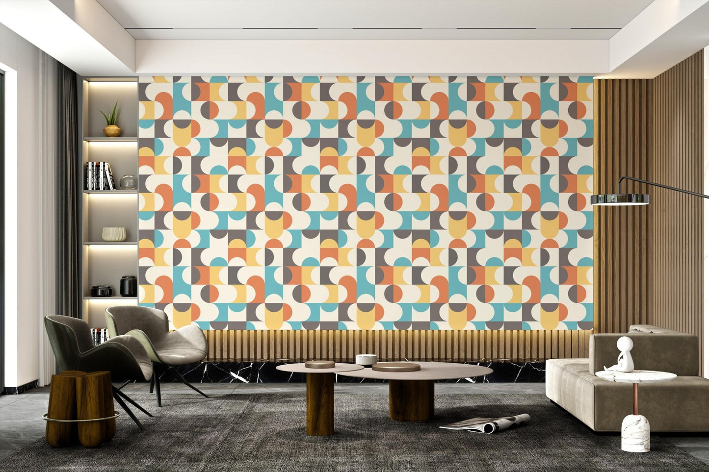 Mid - Century Retro Pattern Wallpaper - Wallanza
