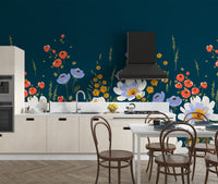 Midnight Blossoms Wallpaper Mural - Wallanza