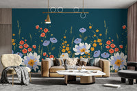 Midnight Blossoms Wallpaper Mural - Wallanza