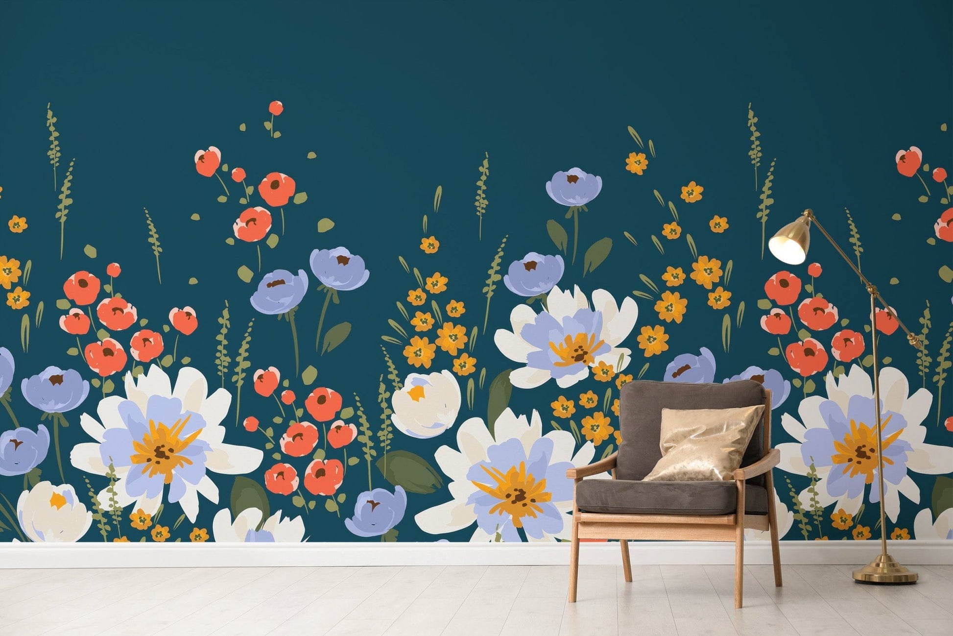 Midnight Blossoms Wallpaper Mural - Wallanza