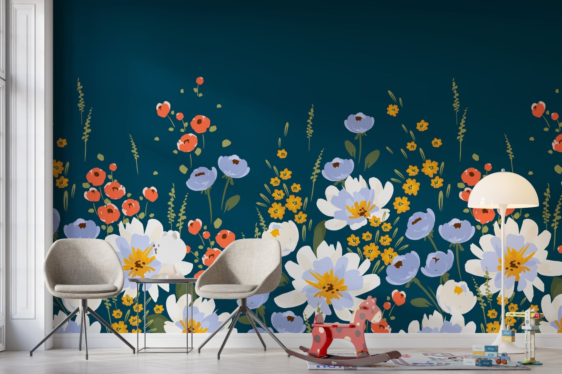 Midnight Blossoms Wallpaper Mural - Wallanza