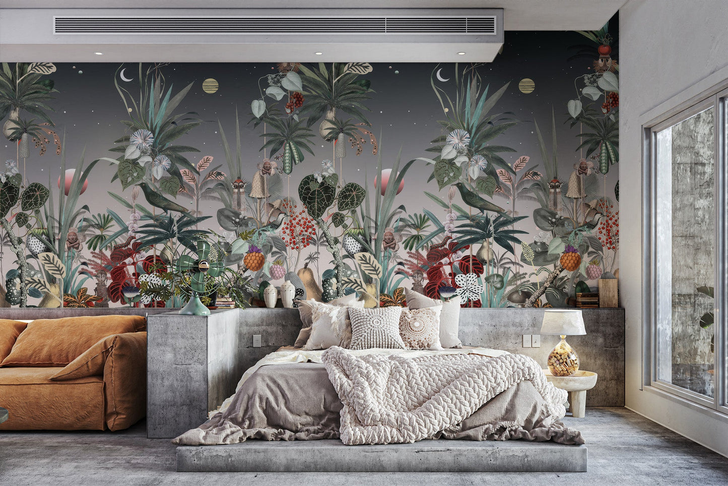 Midnight Botanical Wall Mural - Wallanza