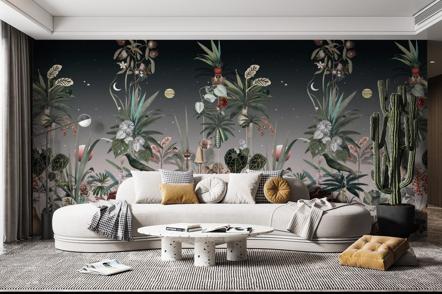 Midnight Botanical Wall Mural - Wallanza