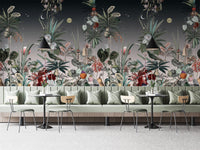 Midnight Botanical Wall Mural - Wallanza