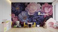Midnight Florals Wall Mural - Wallanza