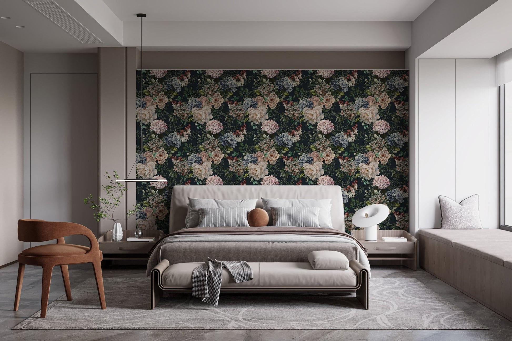Floral Midnight Garden Wallpaper for Rooms