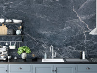Deep charcoal marble texture wallpaper mural for modern wall decor.