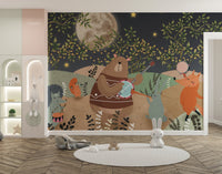 Midnight Melody Animals Wallpaper Mural - Wallanza