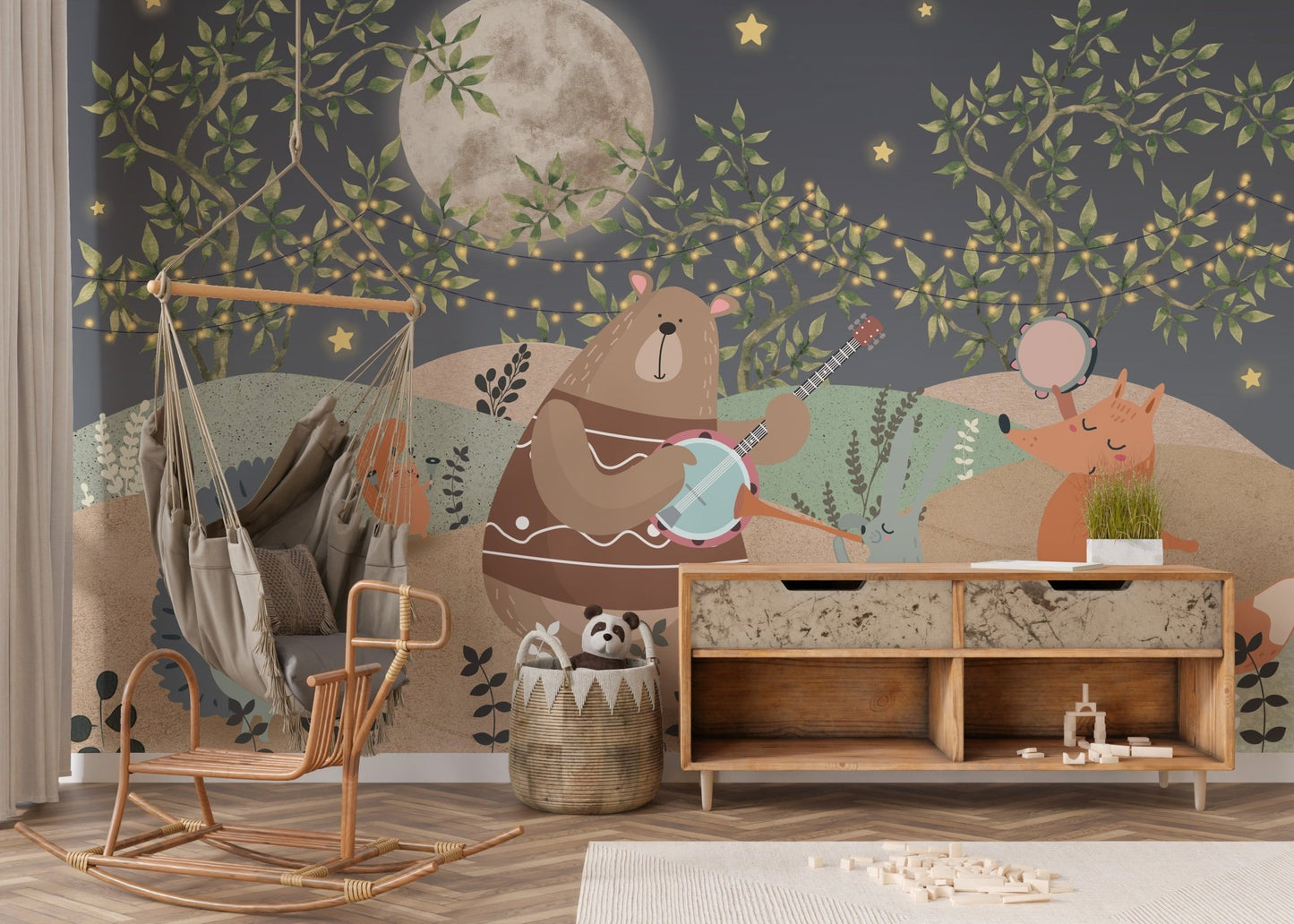 Midnight Melody Animals Wallpaper Mural - Wallanza