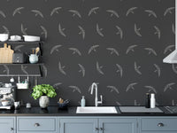 Swallow birds in midnight wallpaper style
