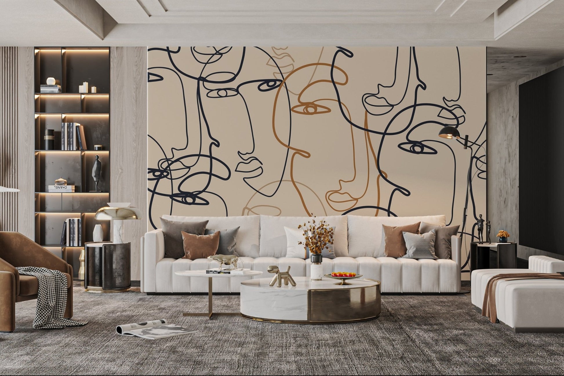 Minimalist Abstract Face Wallpaper - Wallanza