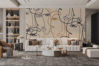 Minimalist Abstract Face Wallpaper - Wallanza