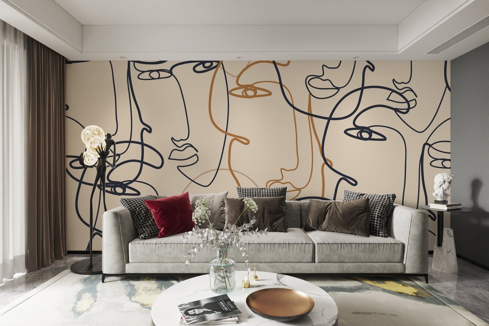 Minimalist Abstract Face Wallpaper - Wallanza