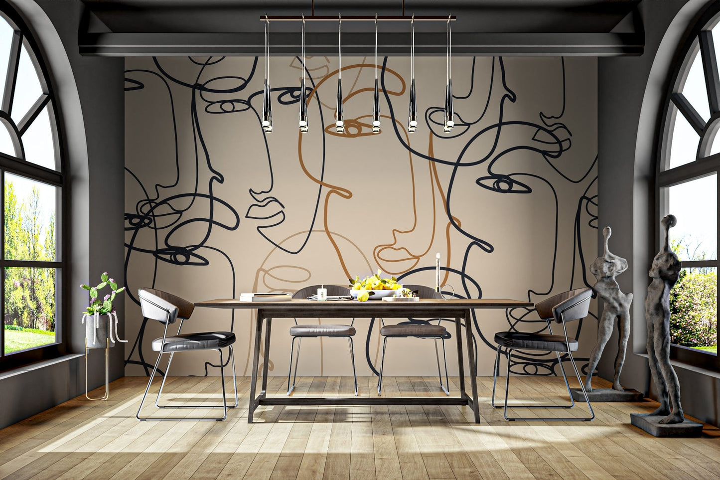 Minimalist Abstract Face Wallpaper - Wallanza