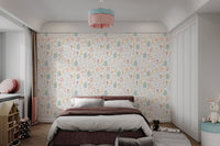 Minimalist Soft Pastel Floral Wallpaper - Wallanza