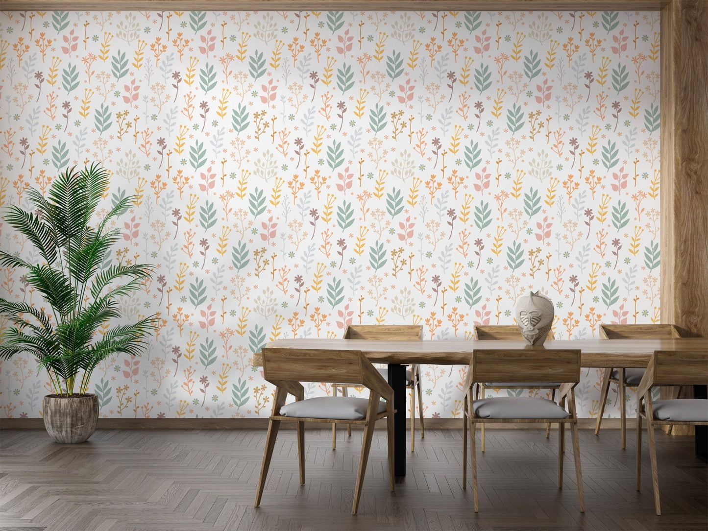 Minimalist Soft Pastel Floral Wallpaper - Wallanza