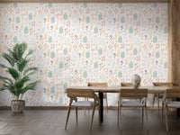 Minimalist Soft Pastel Floral Wallpaper - Wallanza