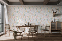 Minimalist Soft Pastel Floral Wallpaper - Wallanza