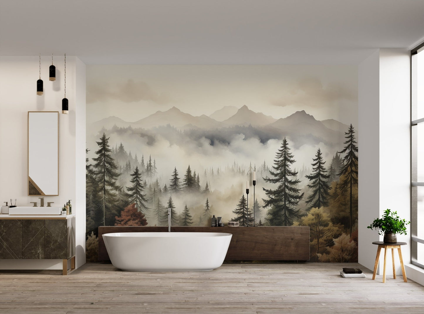 Misty Autumn Forest Wallpaper - Wallanza