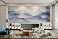 Misty Blue Mountain Landscape Wallpaper - Wallanza