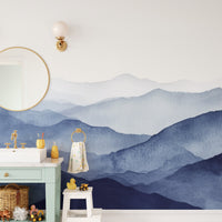 Misty Blue Mountains Wall Mural - Wallanza