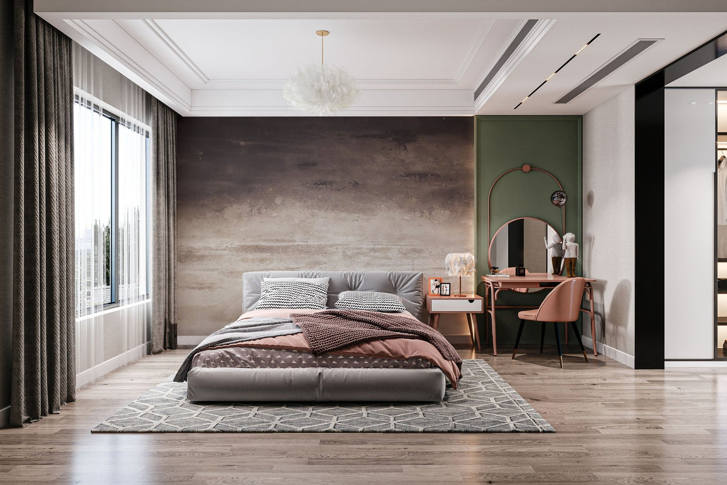 Misty Brown Horizon Wall Mural - Wallanza