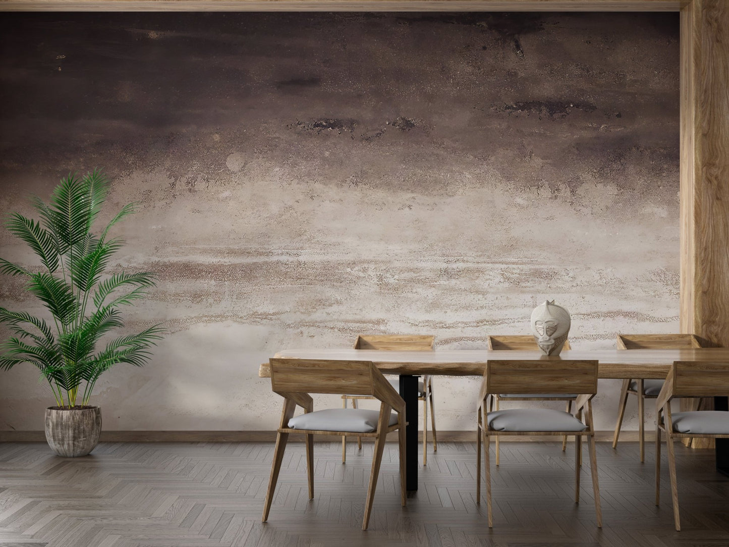 Misty Brown Horizon Wall Mural - Wallanza