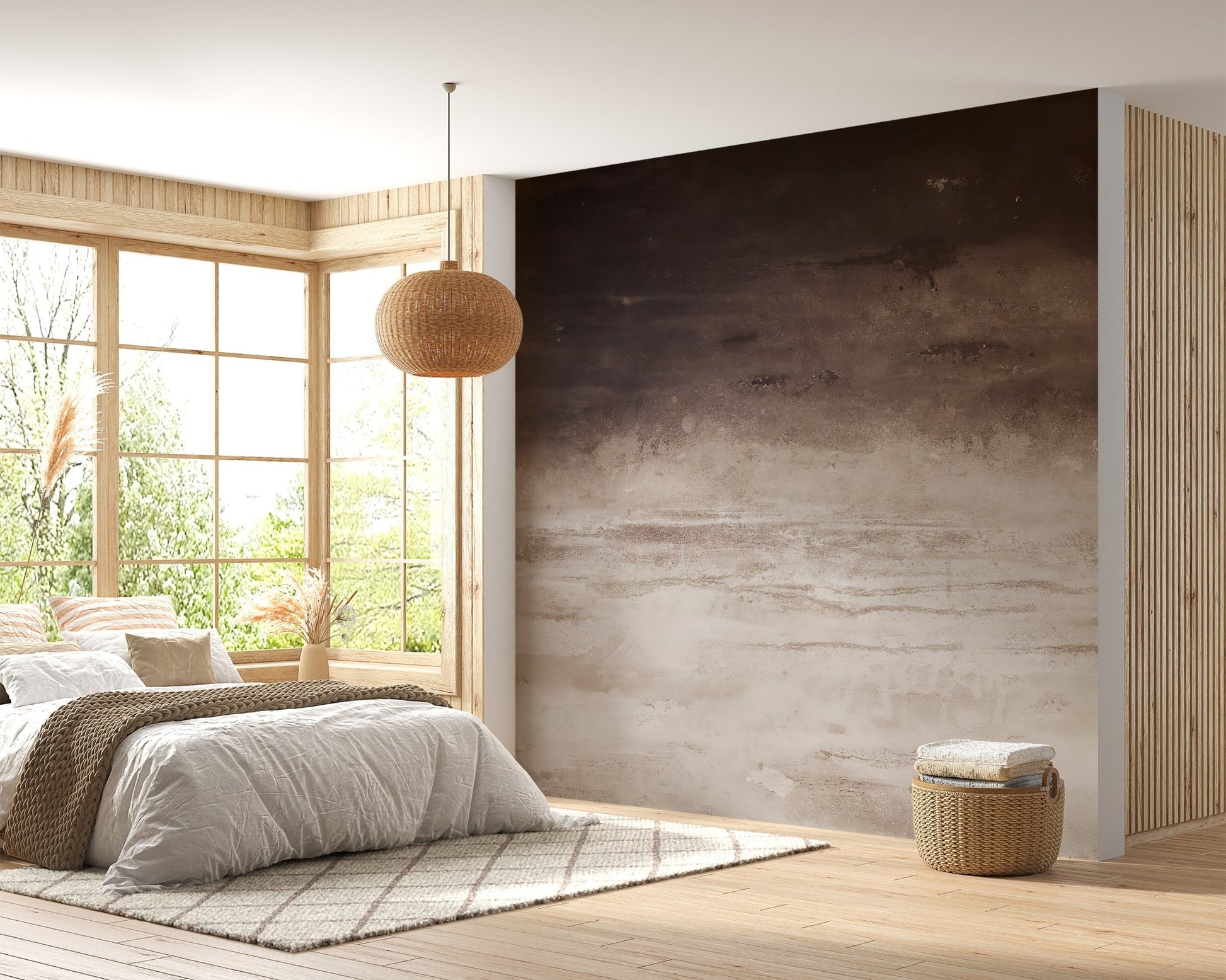 Misty Brown Horizon Wall Mural - Wallanza
