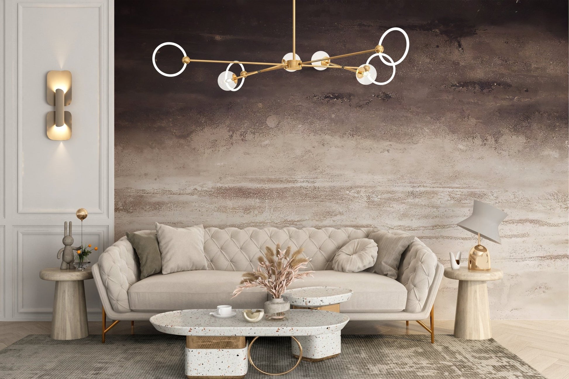Misty Brown Horizon Wall Mural - Wallanza
