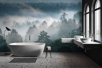 Misty Evergreen Forest Wallpaper - Wallanza