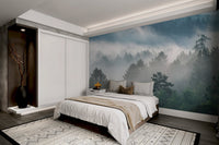 Misty Evergreen Forest Wallpaper - Wallanza