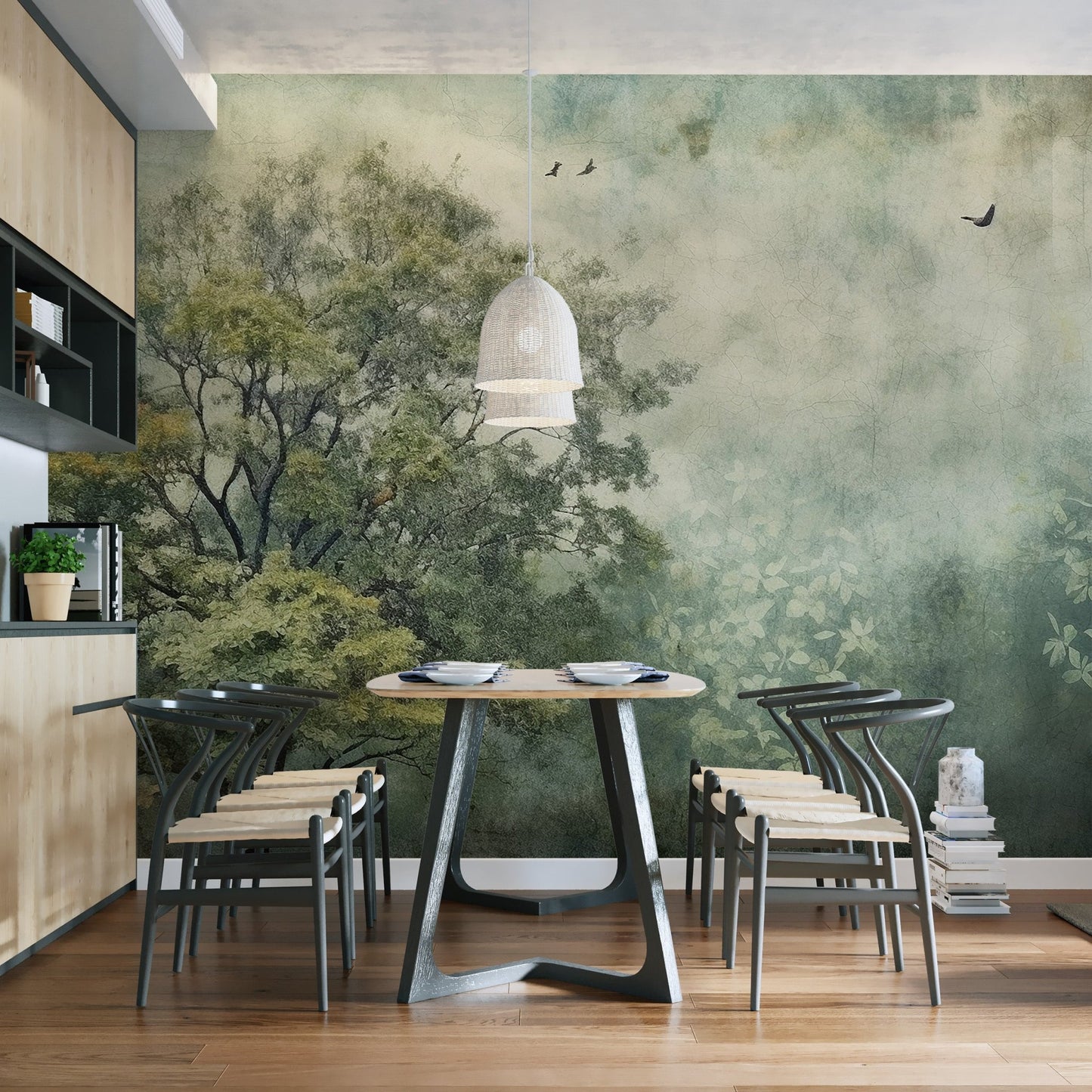 Misty Forest Wallpaper Mural - Wallanza