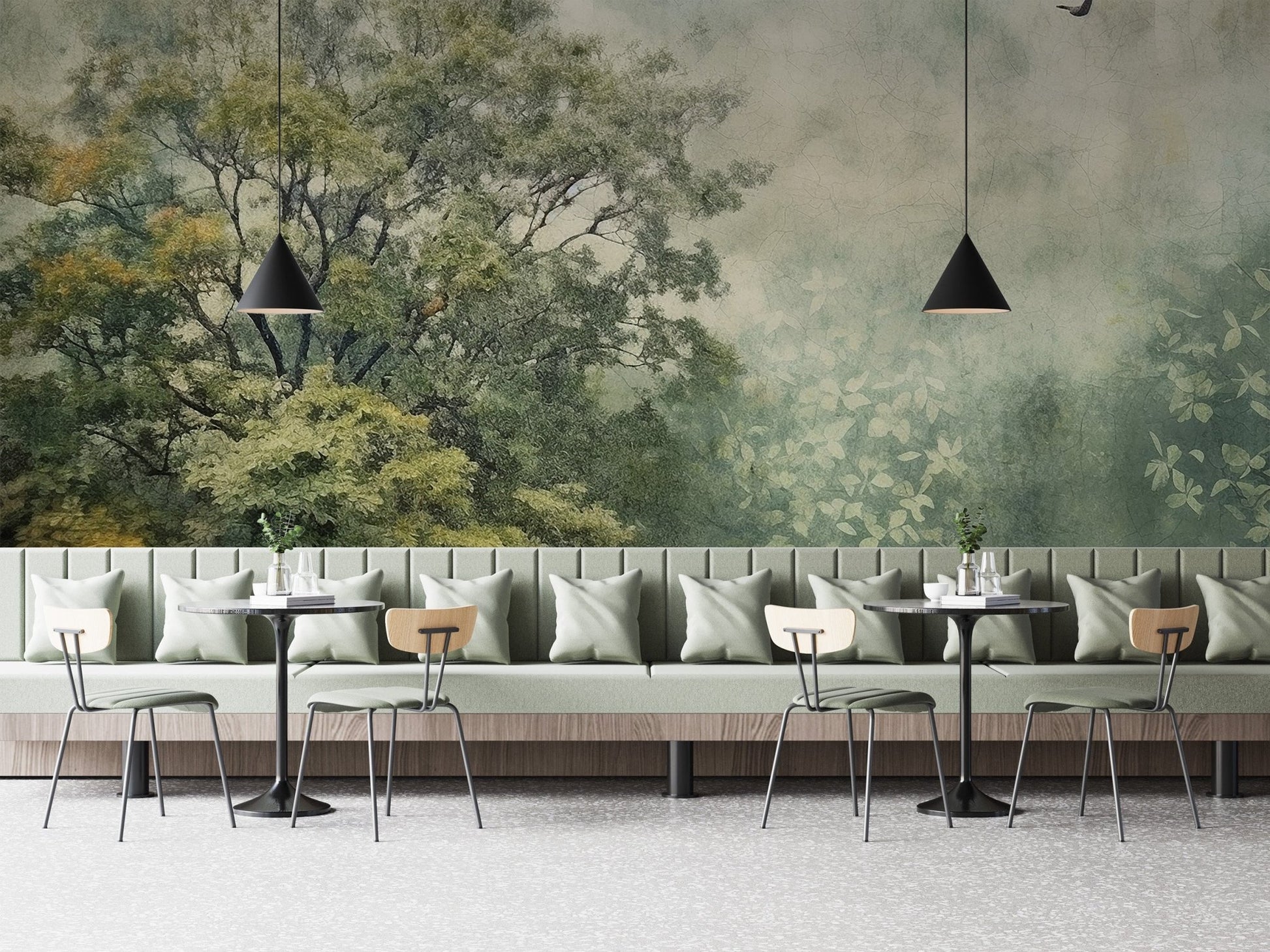 Misty Forest Wallpaper Mural - Wallanza