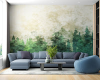 Misty Forest Elegance Watercolor Wallpaper Mural Decor

