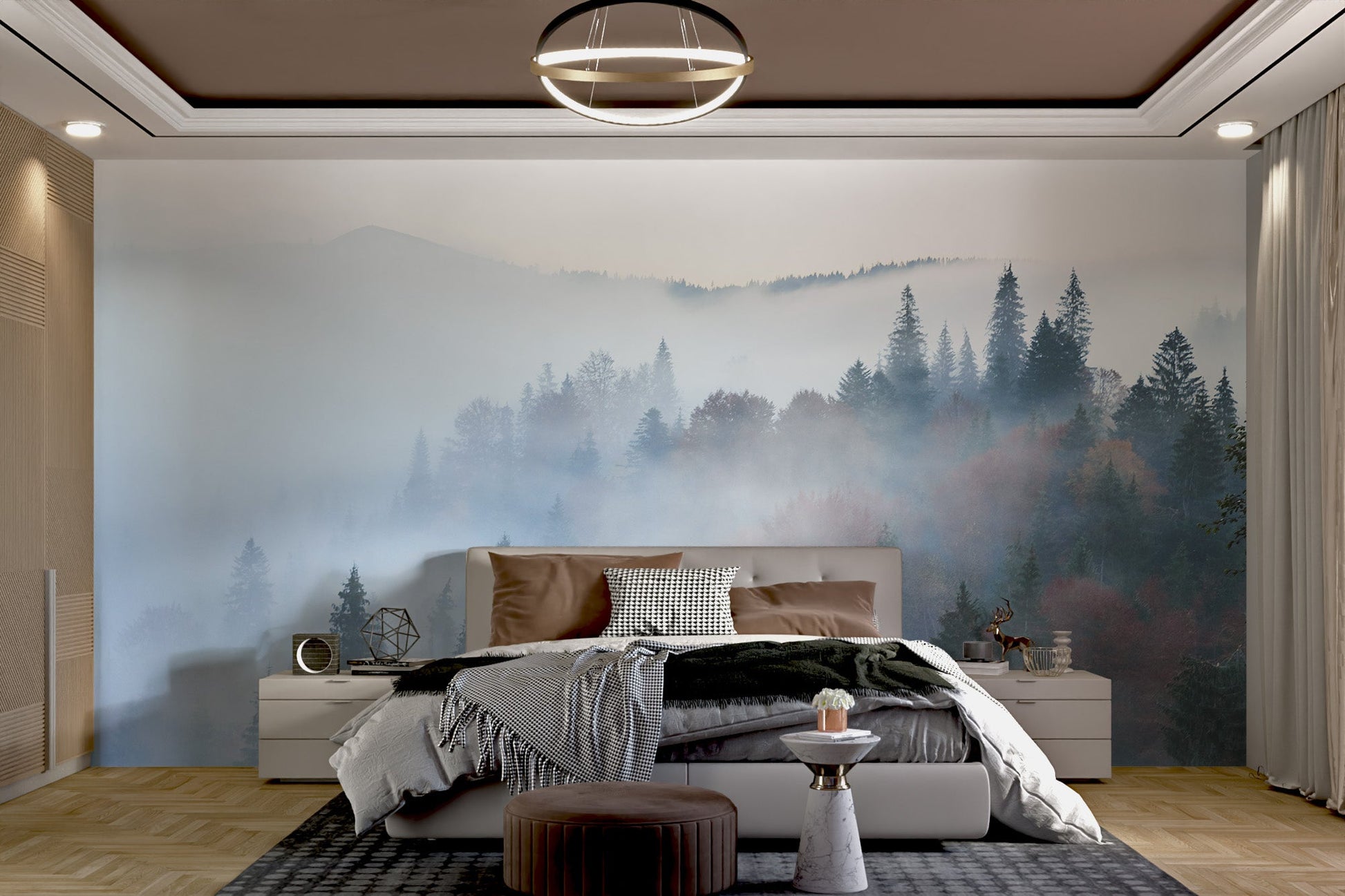 Misty Mountain Forest Wallpaper - Wallanza