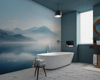 Misty Mountain Lake Wallpaper Mural - Wallanza