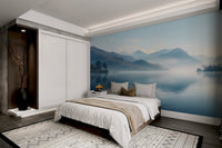 Misty Mountain Lake Wallpaper Mural - Wallanza